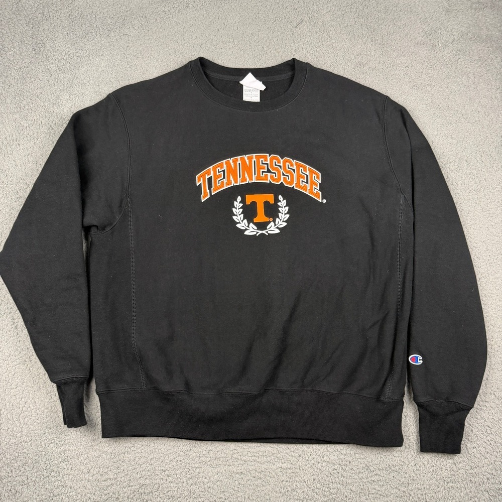 Vintage Tennessee Volunteers Crewneck Sweatshirt Mens Large Black Pullover